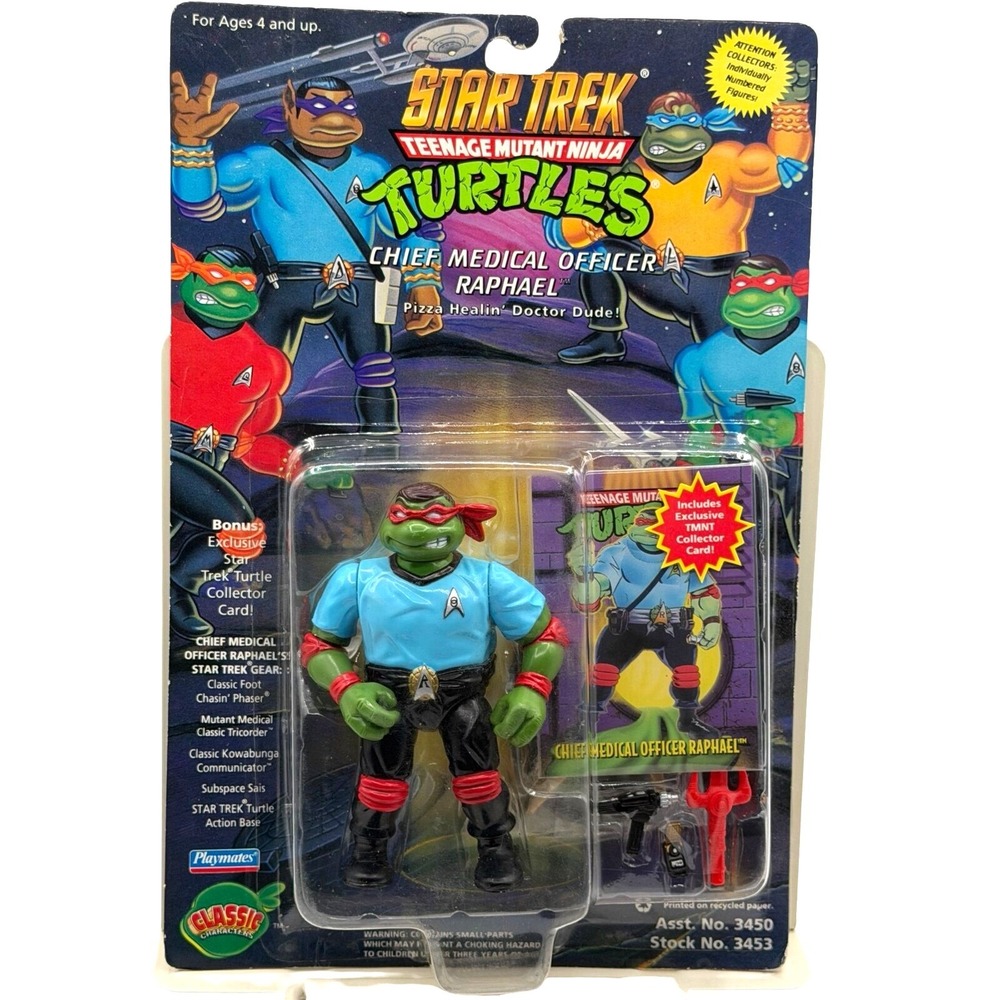 1994 Playmates Star Trek x TMNT Chief Medical Officer Raphael Sealed MOC #3453